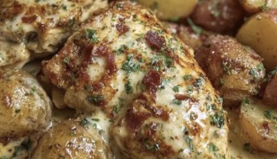 GarlicParmesan Crockpot ChickenPotatoes