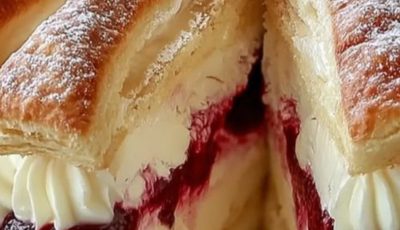 Puff Pastry Cream and Jam Cake