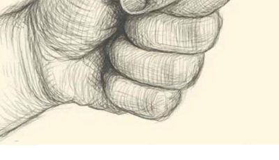 What does this gesture with the thumb tucked between the fingers mean?
