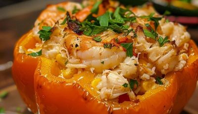 Crab and Shrimp Stuffed Bell Peppers