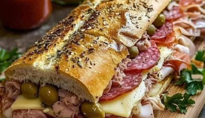 Giant Muffuletta Italian Sandwich,