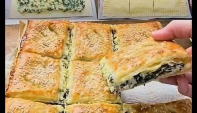 Spinach and Cheese Puff Pastry Squares
