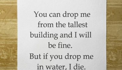 What Survives a Huge Fall but Dies in Water